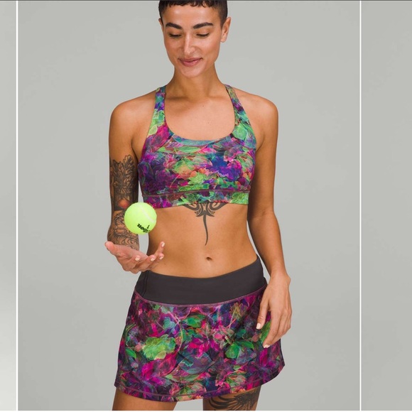 Lululemon Pace Rival Mid-Rise Skirt in Vivid Floral Tone Multi - Picture 4 of 12